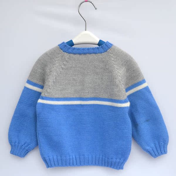 新款手工编织童装开衫 小熊男童毛线衣 婴幼儿童毛衣 宝宝线外套