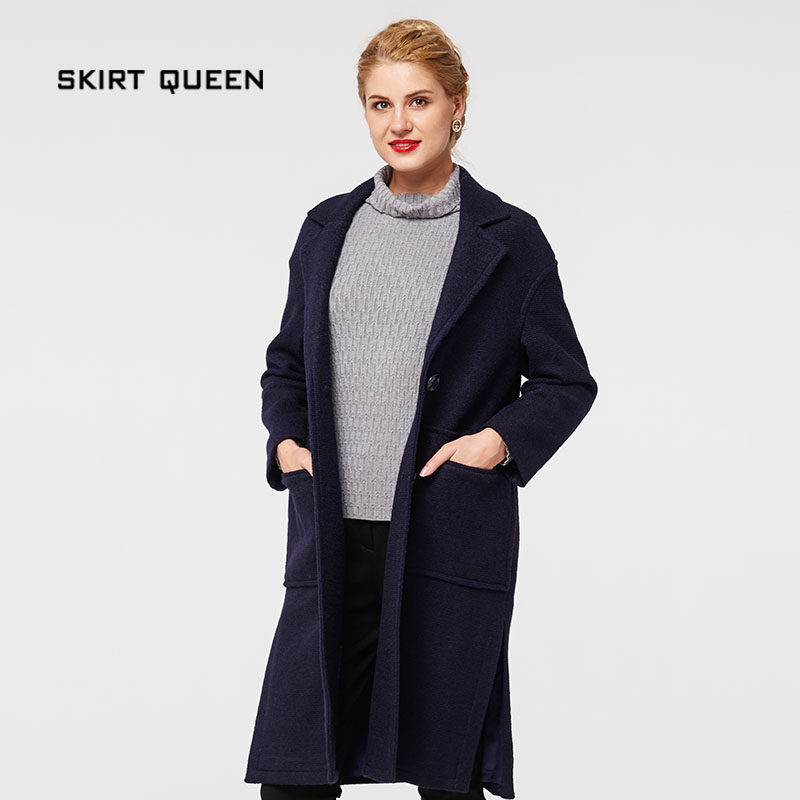 skirt queen/裙皇公主中长款长袖西装领新款纯色女大衣edd-028-35