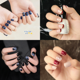 手指甲贴片假指甲成品美甲可爱持久韩国甲贴法式防水日系短款甲片