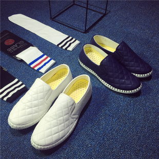 男鞋明星胡歌同款懒人套脚超软底乐福小白鞋旋风十一人运动休闲鞋