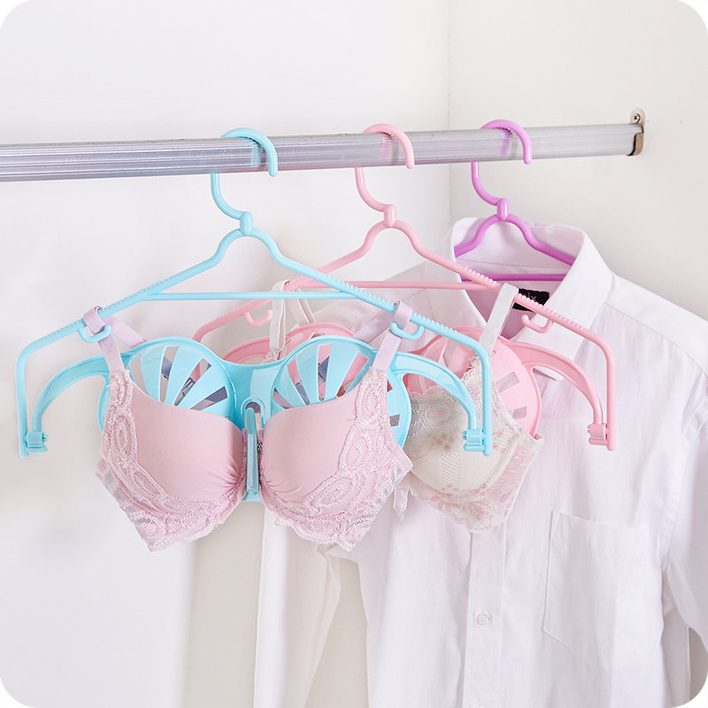 家用立体防变形文胸晾晒架旋转无痕衣架 塑料防风防滑胸罩内衣架