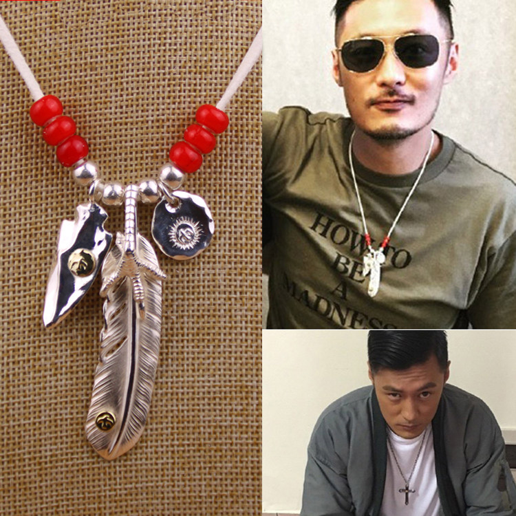 大拙高桥吾郎goros羽毛吊坠项链925纯银goros手工复刻余文乐同款