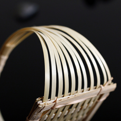 纯手工编织手提竹条篮子菜篓蔬菜水果点心寿司野餐篮菜篮竹筐托盘