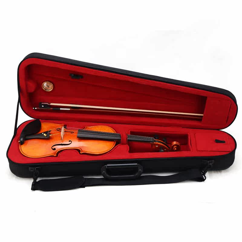 小提琴盒子琴箱皮质黑色三角盒 手提背带琴盒 可背可提 防水耐磨_双氙