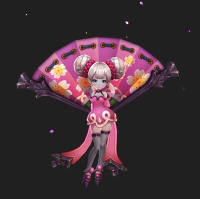 原版小乔的扇子王者荣耀小乔cos扇子表演初始皮肤微风之恋cosplay