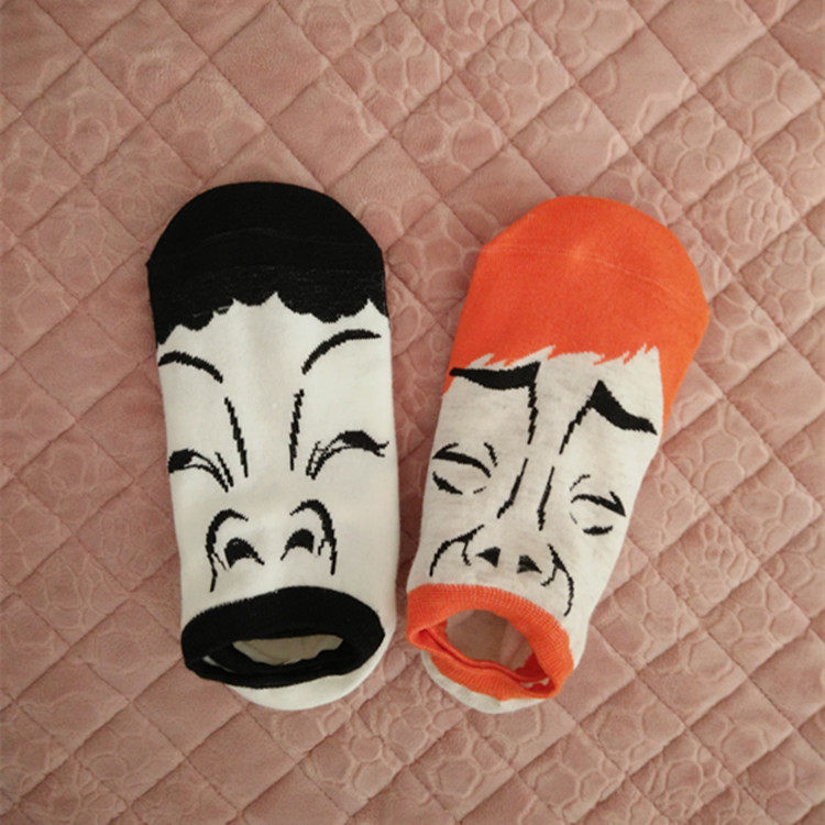 春秋韩版卡通搞笑表情袜子短袜可爱创意袜子男女船袜情侣袜学生袜