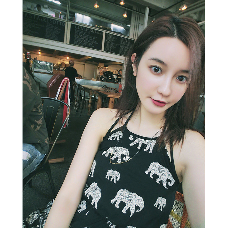 张大奕 jupe2017年春新款黑色破洞宽松背带裤女vendue 吾欢喜衣橱