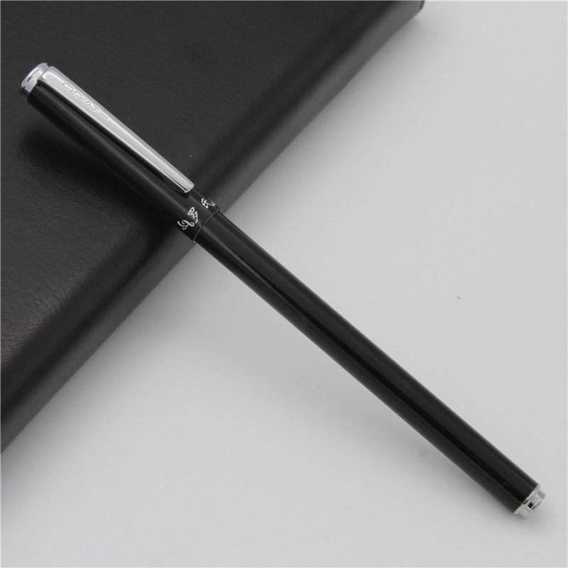 罗氏中性笔金属中性笔学生签字笔水性笔黑色2支送笔芯