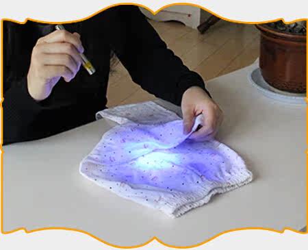 测试荧光剂检测笔365nm紫光灯化妆品验钞专用紫外线照玉石手电筒