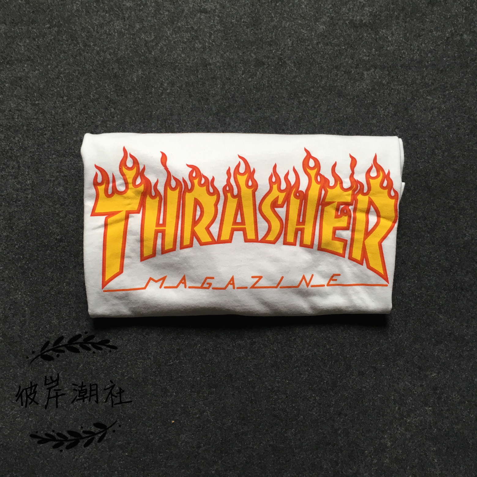 【現貨】thrasher flame logo black t-shirt火焰 雜誌短袖