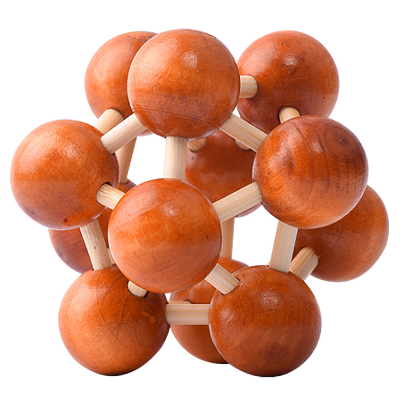 儿童益智玩具孔明锁木制太空球解锁玩具智力解锁鲁班球