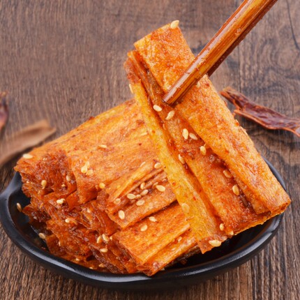 湖南平江特产手撕豆卷豆皮香干辣条香辣豆干怀旧儿时零食小吃125g_不