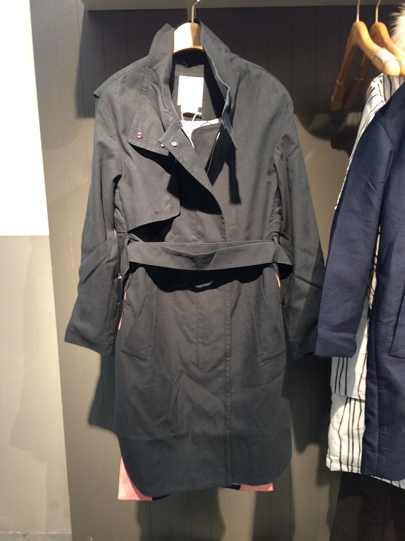 2016秋新款韩版米蔻百家好风衣系带中长款外套女正品代购hqca121a