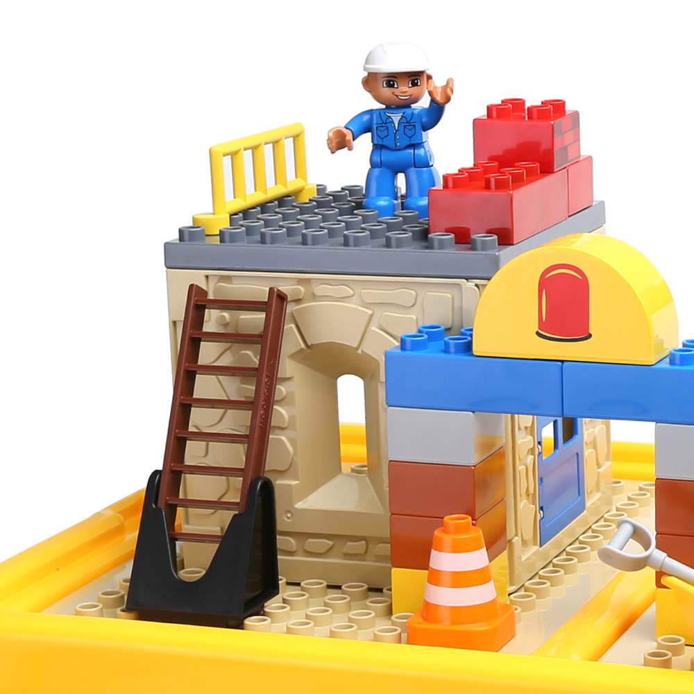 正品兼容乐高玩具男孩女孩宝宝早教拼装大颗粒积木桌建筑工程车队