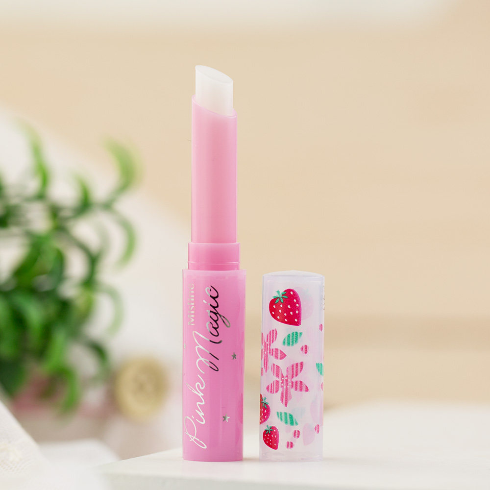 泰国mistine小草莓变色润唇膏唇彩粉色持久保湿滋润彩妆 无色口红