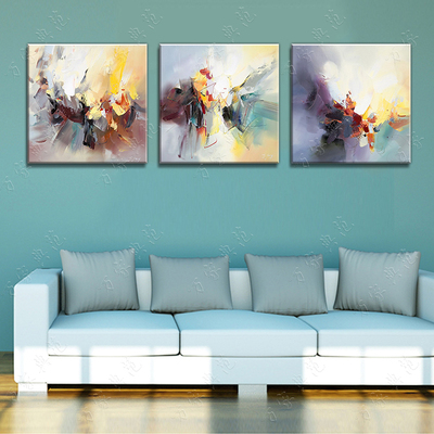 大感觉 纯手绘油画客厅玄关挂画装饰画现代 立体抽象画家居壁画