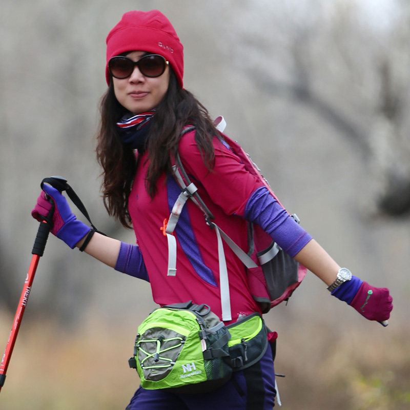 户外女式拼色长袖速干t恤衫女生立领郊游运动登山秋衣透气快干衣