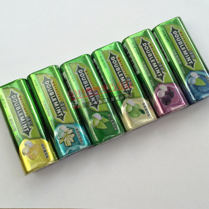 15个包邮绿箭无糖薄荷糖23.8g铁盒留兰香黑加仑茉莉苹果冰柠