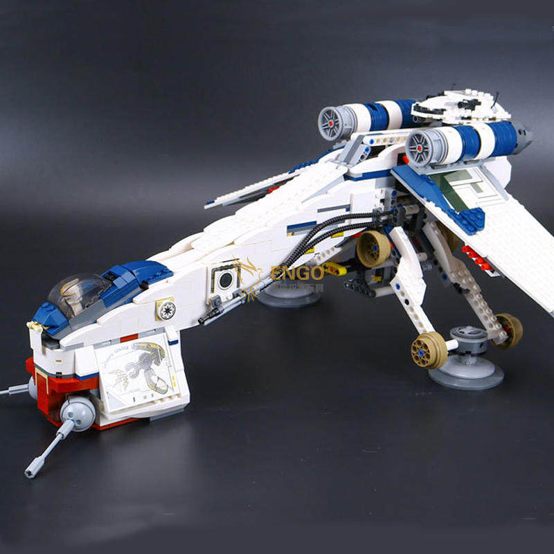 乐拼05053星球大战共和国空投机敞篷步行机atot兼容乐高10195积木
