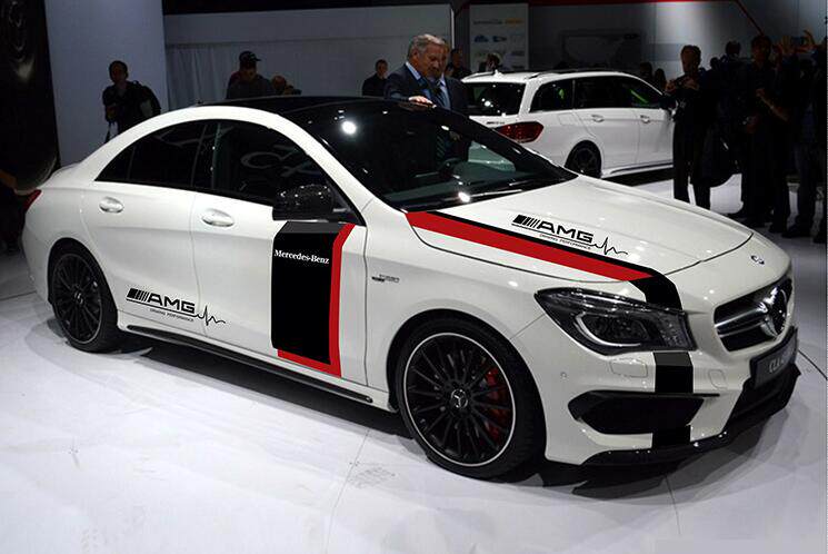 梅赛德斯包邮奔驰车贴拉花amg后视镜贴c级gla车身贴e级a级b级改装