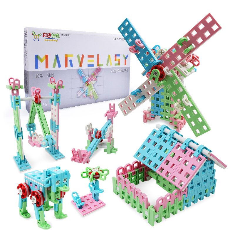 marvelasy奇迹创意女孩益智玩具塑料拼插积木粉彩361型号