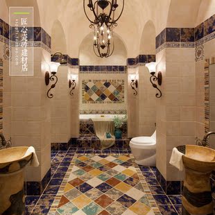 仿古美式田园瓷砖彩陶蜜蜂墙地砖卫生间厨房瓷砖200普罗旺斯釉面