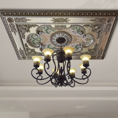 欧式长方形灯池 吊顶吊灯装饰 简欧客厅天花板 ps材料灯盘a-32