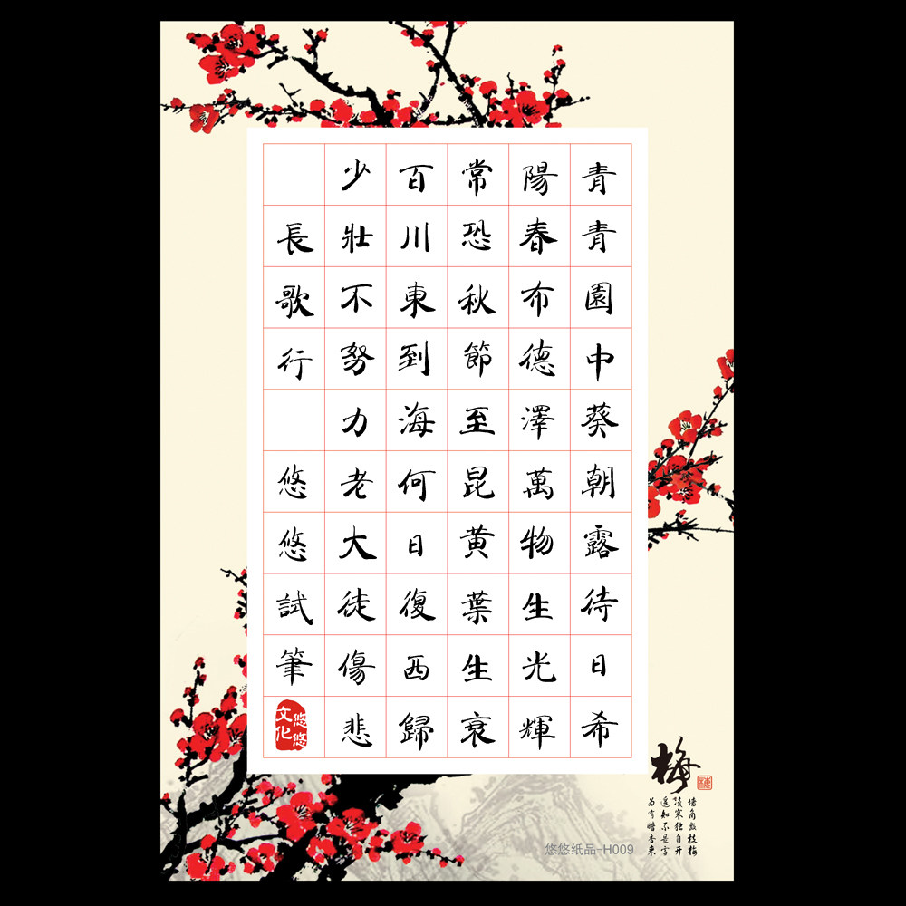 大32k学生硬笔书法专用练习纸钢笔书法创作比赛展览纸 花飞花落