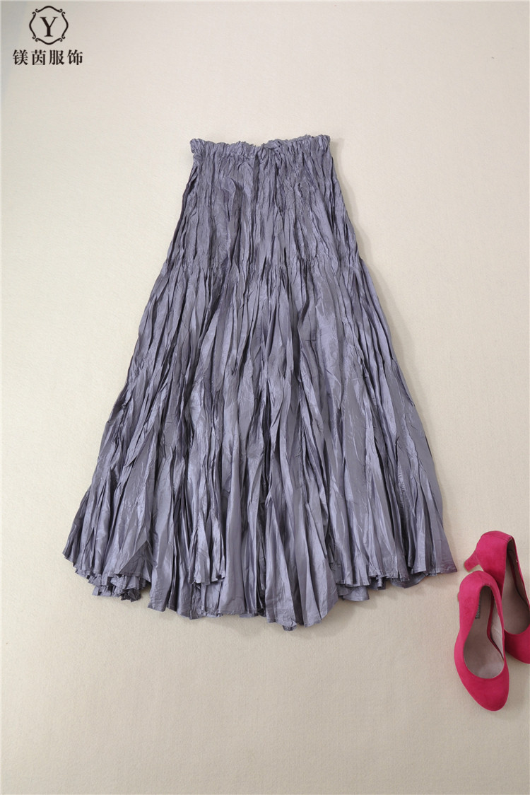 naeesny碎花半身裙 2017新款一生a型夏季节中长款三宅褶皱百褶裙