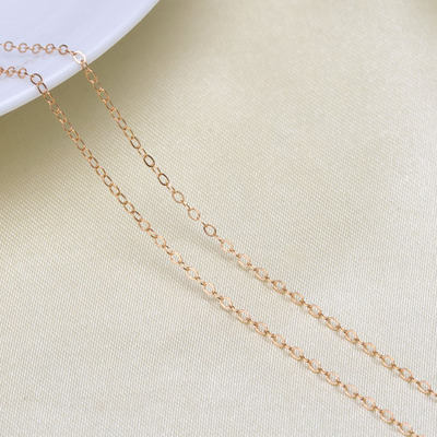 diy珍珠配件 包金o字链 十字链 细项链 精致金项链搭配珍珠吊坠