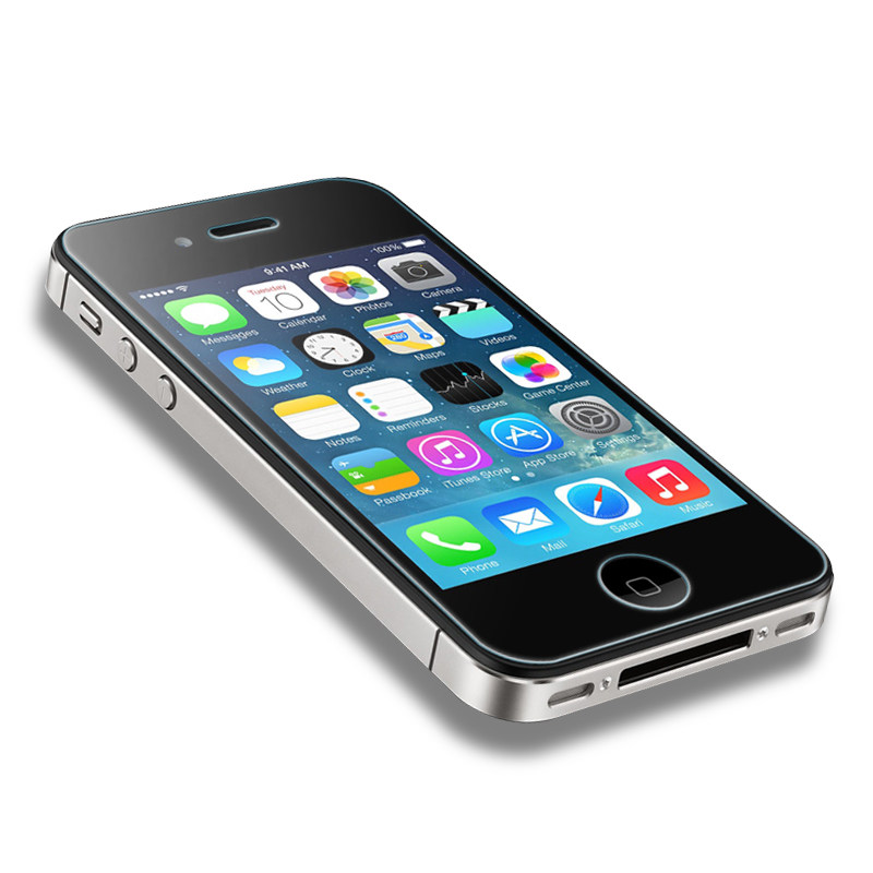 萍果4s高清iphone4s钢化玻璃前贴膜苹果4s防爆屏保f4手机莫模4s馍