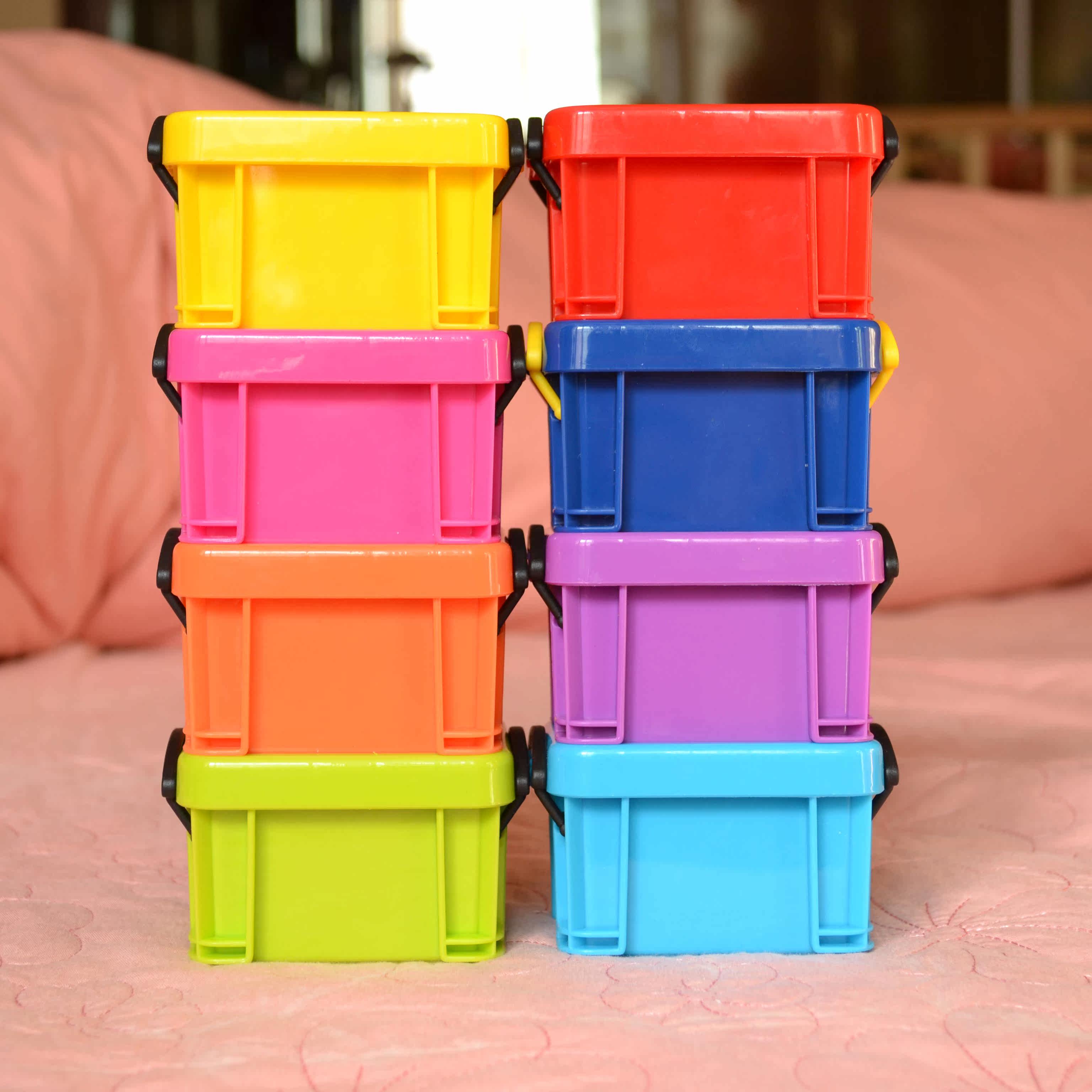 创意家居 小号糖果色迷你锁扣收纳箱 超可爱迷你收纳盒糖果饰品盒