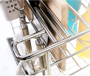 百隆blum橱柜304不锈钢阻尼多功能调味拉篮实心不锈钢