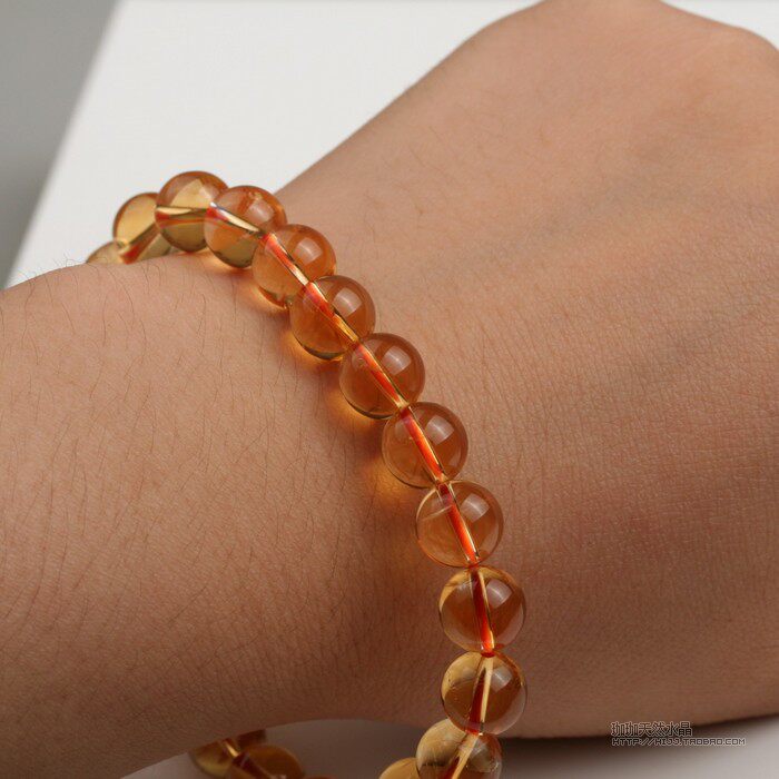 iswin收藏款天然巴西黄水晶手链 晶体透亮冰裂少手串附鉴定证书