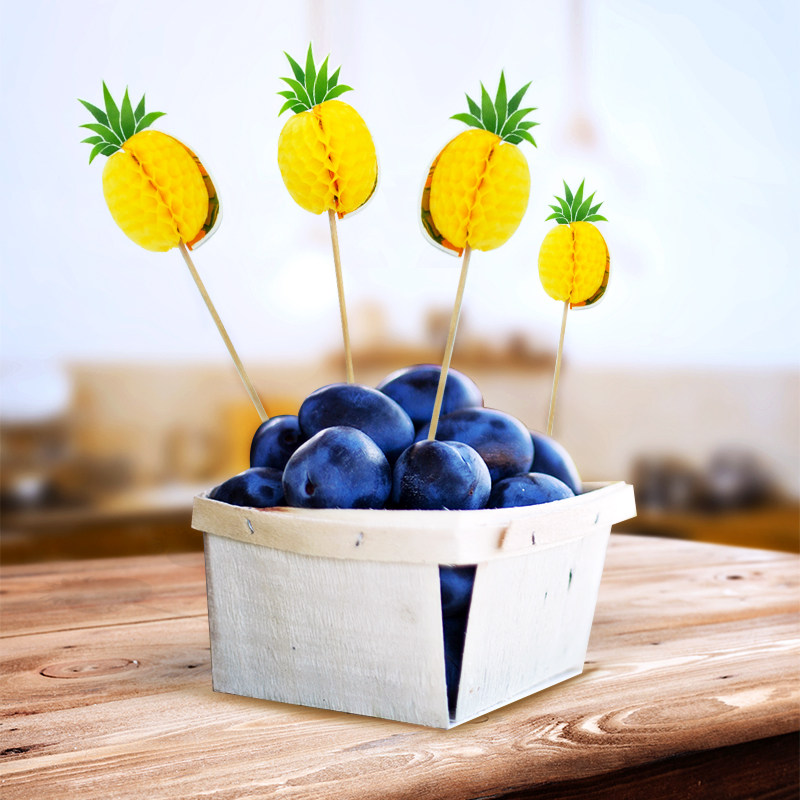 圣诞装饰 小伞签 水果签 水果叉 蛋糕签 旗签 银色圣诞树 20只