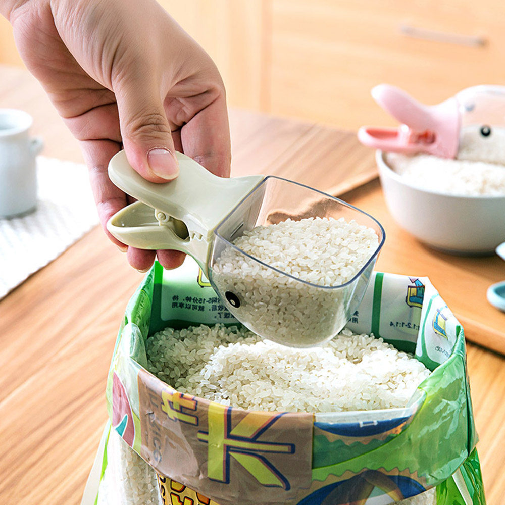 泡沫之夏 多功能鸭头造型米勺面粉铲量米器计量勺食品封口夹子
