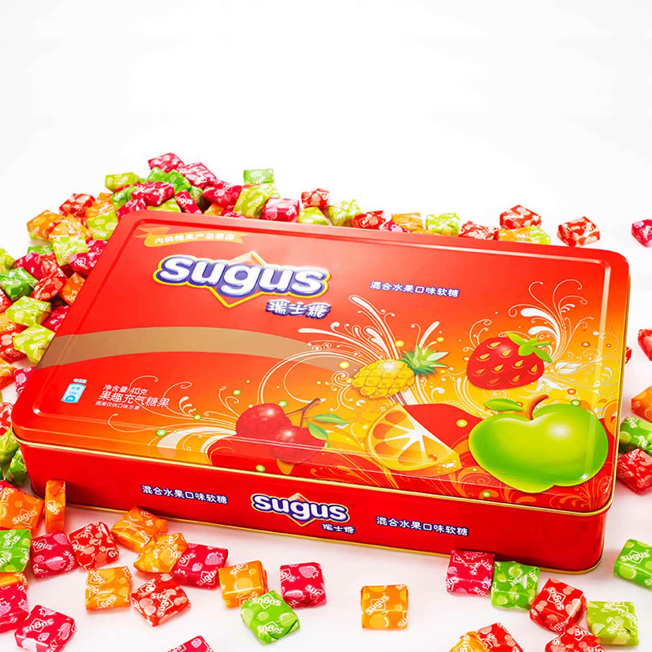 【天猫超市】箭牌sugus瑞士糖混合水果口味 软糖 413g*2盒