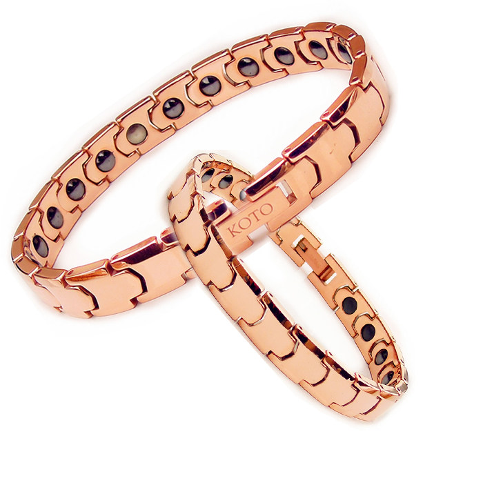 正品台湾koto磁疗保健手链钛钢情侣彩金锗石手链防辐射生日礼物男