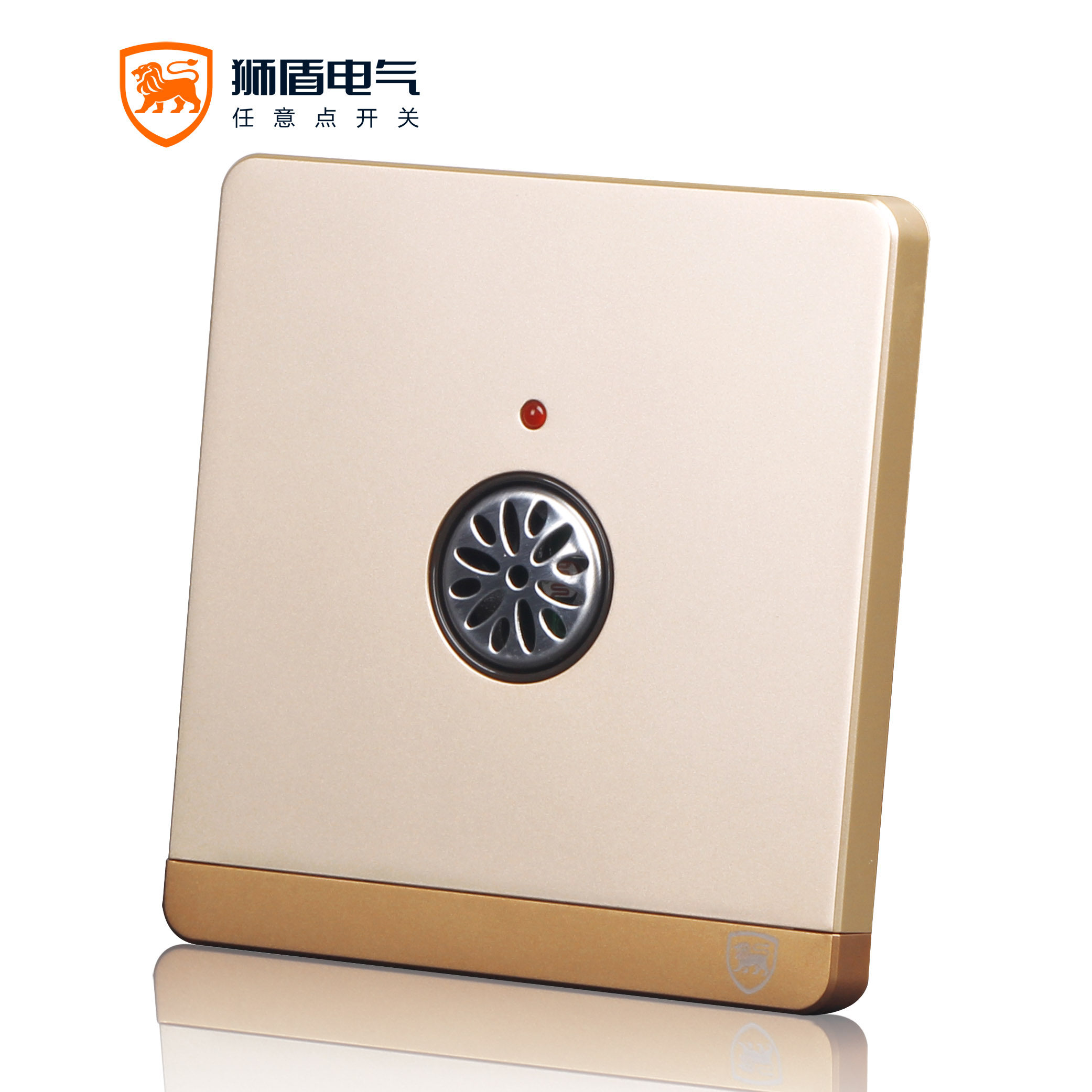 狮盾声光控延时开关 楼道声控感应开关可接led节能白炽灯香槟金q7