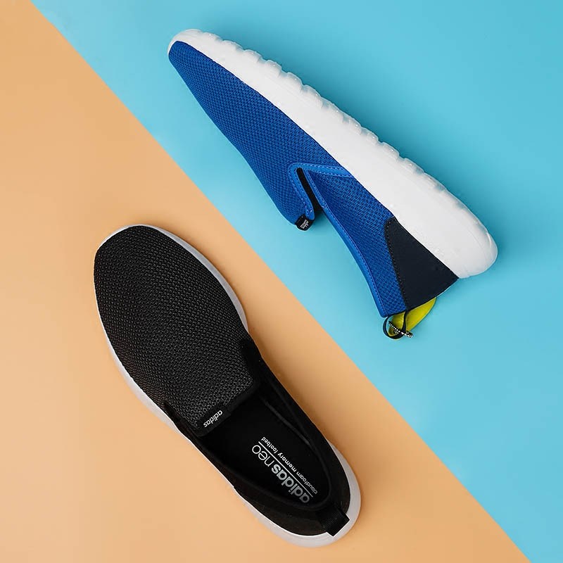 adidas男鞋 neo女鞋 一脚蹬懒人帆布休闲鞋 aw4185 aw4187