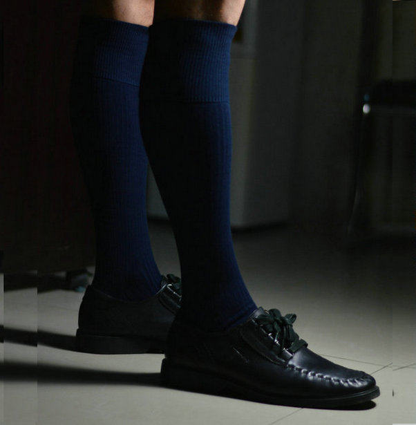 黑色长筒袜男潮韩日系英伦纯棉超长男袜子高筒袜男士过及膝小腿袜