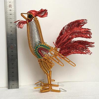 【公鸡模型】创意仿真工艺品铝丝铝线diy编织新奇特特色家居摆件
