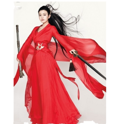 盘子女人坊新品女古装唯美影楼摄影写真主题服装汉服小龙女白色