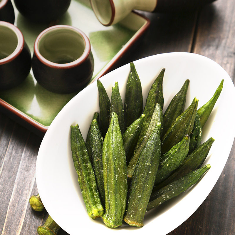 牛叉叉 秋葵干 干秋葵 黄秋葵干 蔬菜干果蔬干 果蔬脆片100克