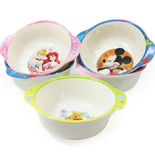 正品 儿童餐具 米菲 美耐皿6.7"双耳碗 宝宝餐盘 mf-4808