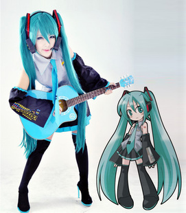 vocaloid初音未來 公式服 miku cos服 初音衣服服裝送襪子 包郵