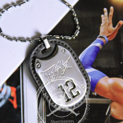 包邮nba正品 火箭队12号霍华德 真皮吊牌 球员签名项链/大兵牌