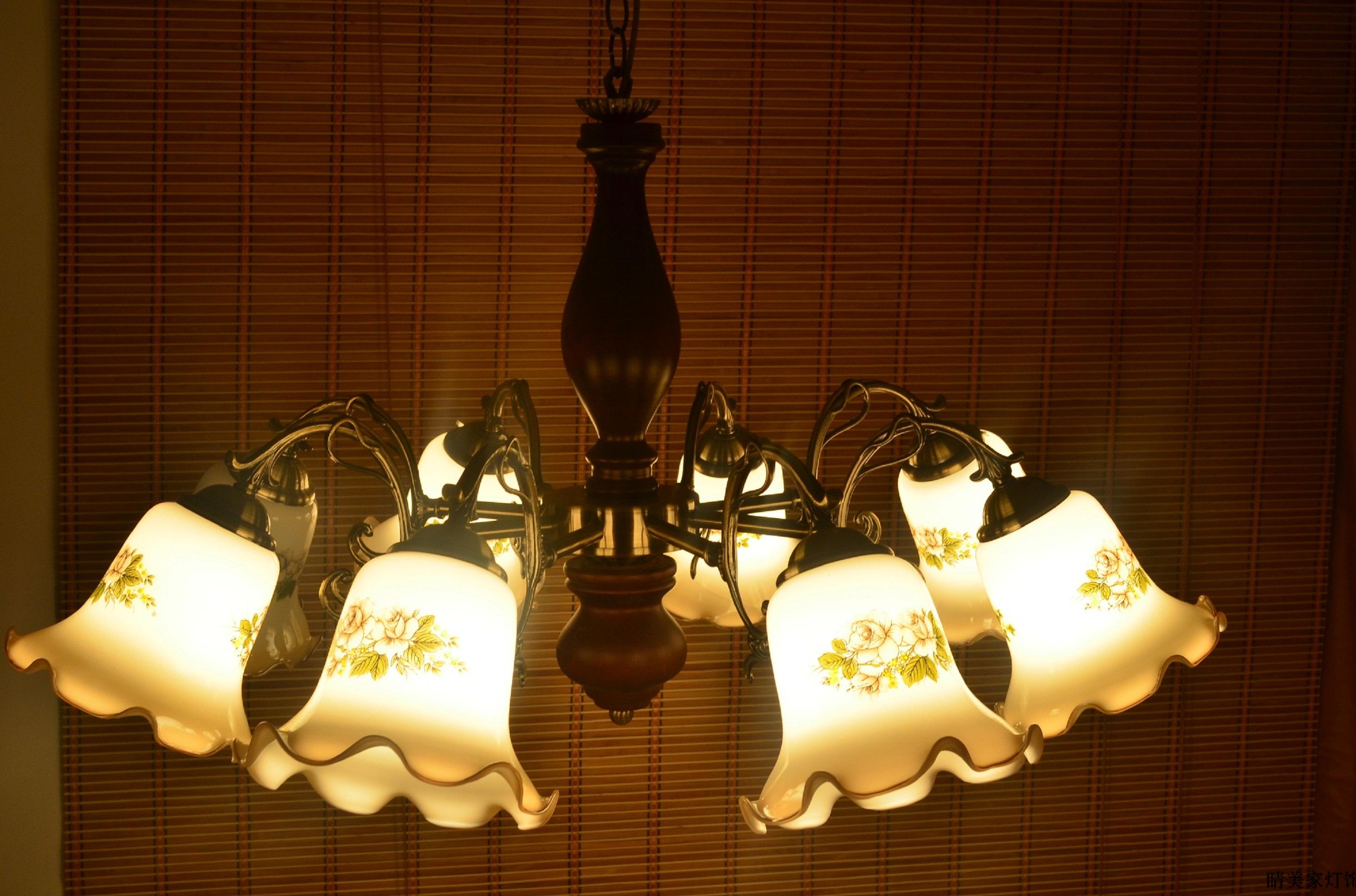 欧式老上海美式简约客厅灯餐厅卧室现代创意装饰八头吊灯包邮