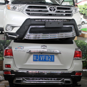 锐搏12款13款14款丰田汉兰达前后保险杠护杠包围汉兰达后杠改装