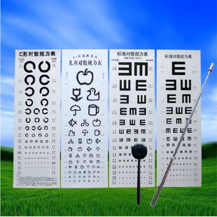 包邮儿童卡通动物水果标准视力测试表 国际标准对数视力表挂图